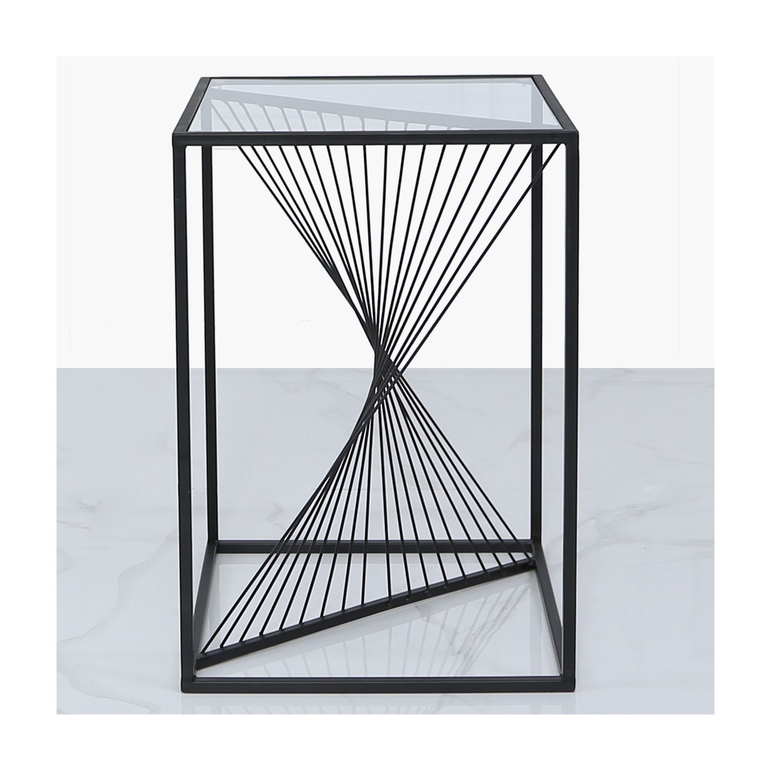 Read more about Black metal & glass side table